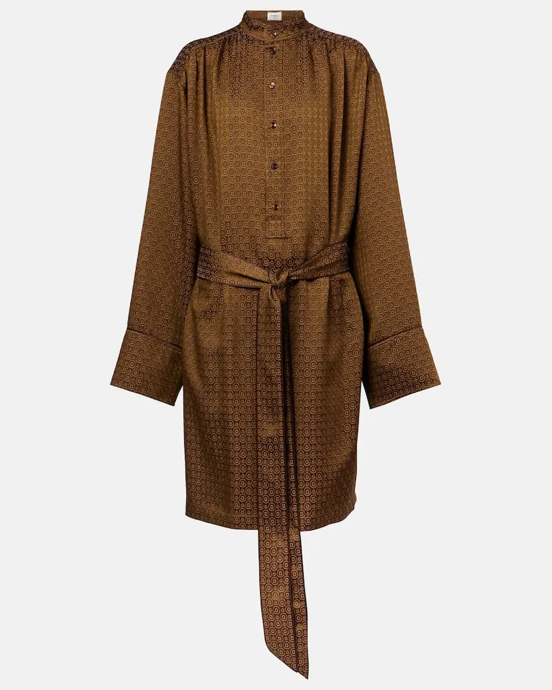Saint Laurent Minikleid aus Jacquard Braun