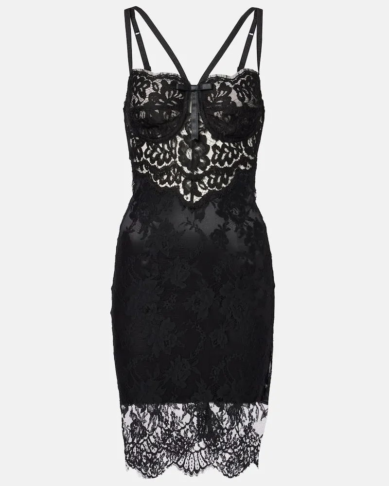 Dolce & Gabbana Minikleid aus Spitze Schwarz