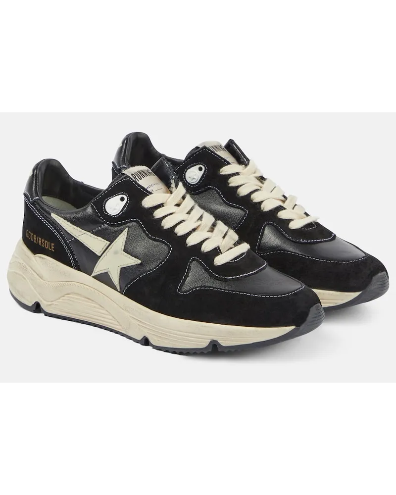 Golden Goose Sneakers Running Sole aus Veloursleder und Leder Schwarz