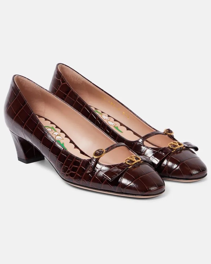 Valentino Garavani Pumps Bowow 45 aus Leder Braun