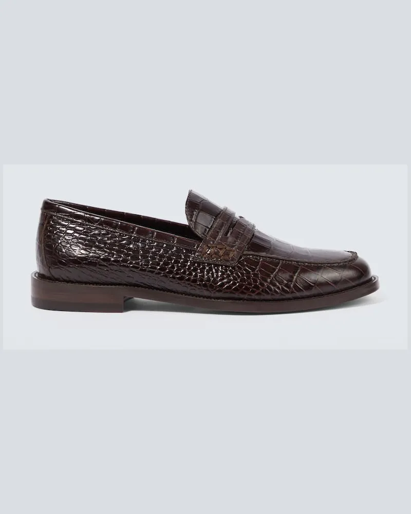 Manolo Blahnik Loafers Perry aus Leder Burgunderrot