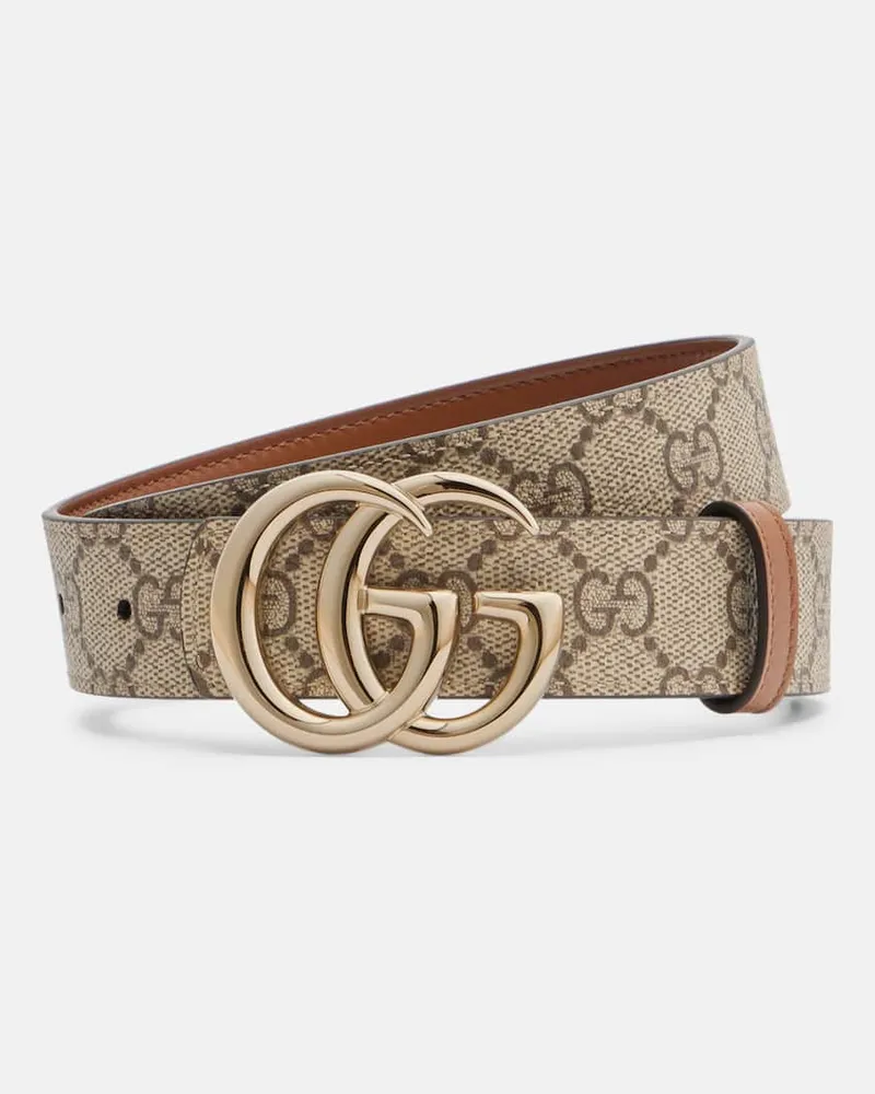 Gucci Gürtel Marmont aus GG Canvas Beige