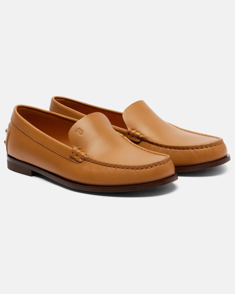 TOD'S Verzierte Loafers aus Leder Braun