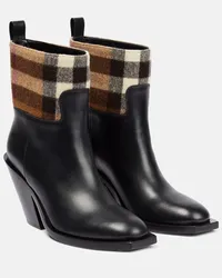 Burberry Ankle Boots  Check aus Leder Multicolor