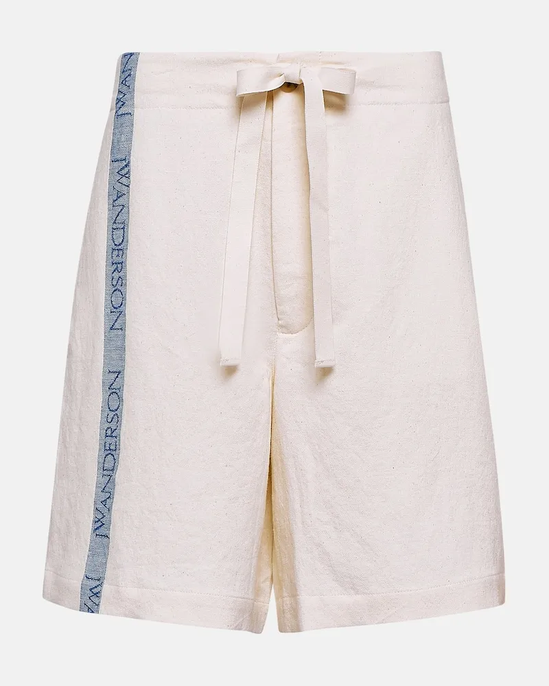 J.W.Anderson High-Rise Shorts aus Baumwolle und Leinen Neutral