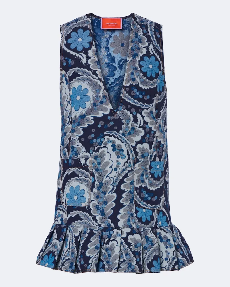 La DoubleJ Minikleid Root Beer aus Jacquard Blau