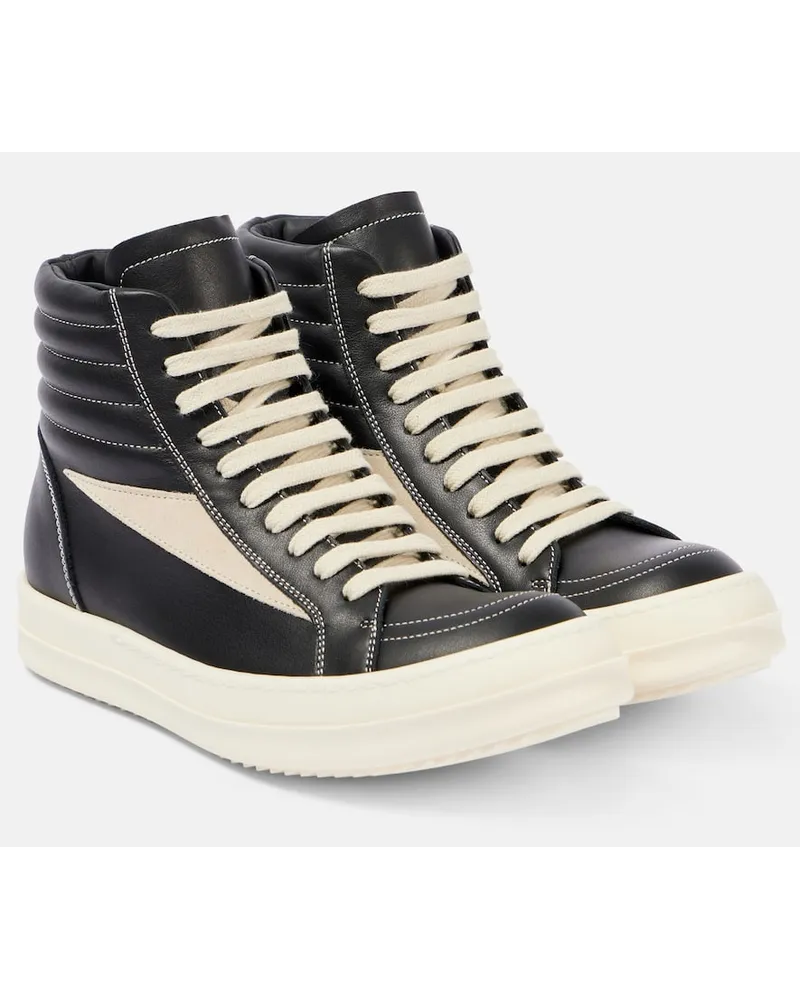 Rick Owens High-Top Sneakers Vintage aus Leder Schwarz