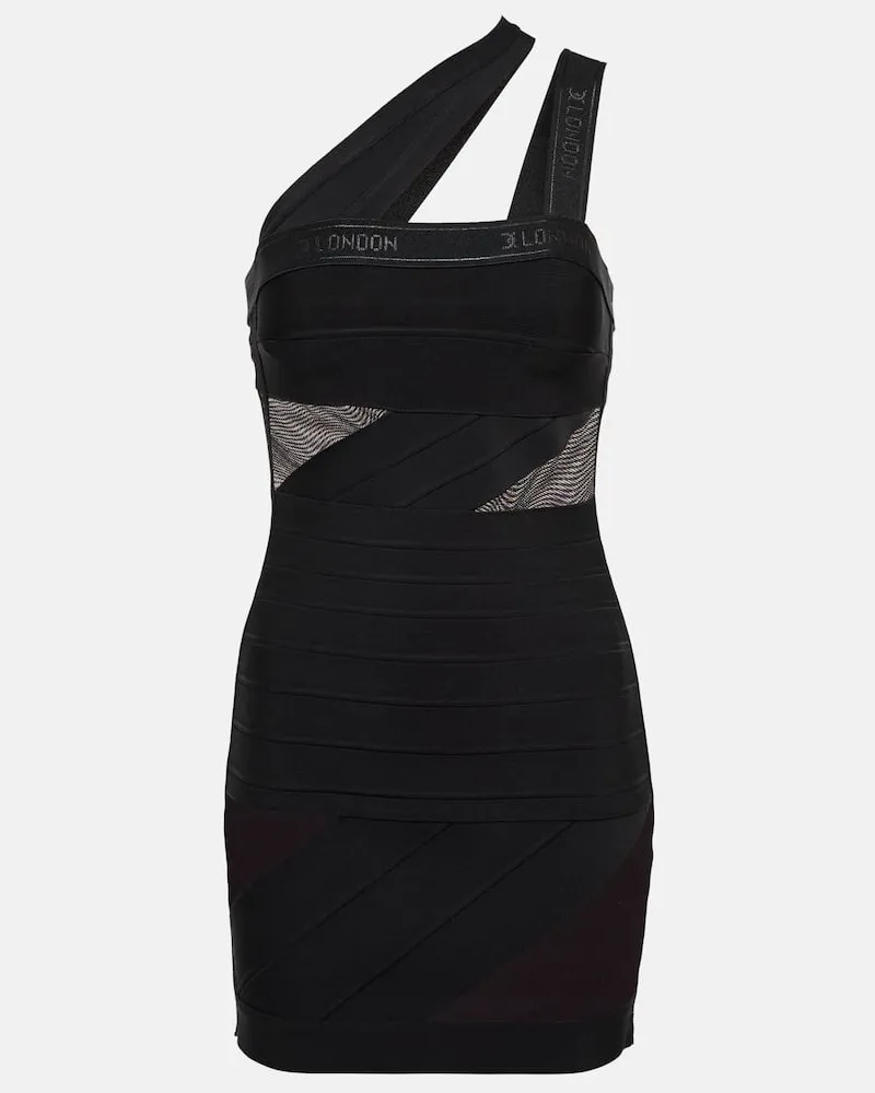 David Koma One-Shoulder-Minikleid Schwarz