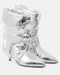 Isabel Marant Ankle Boots Edrik aus Metallic-Leder Silber