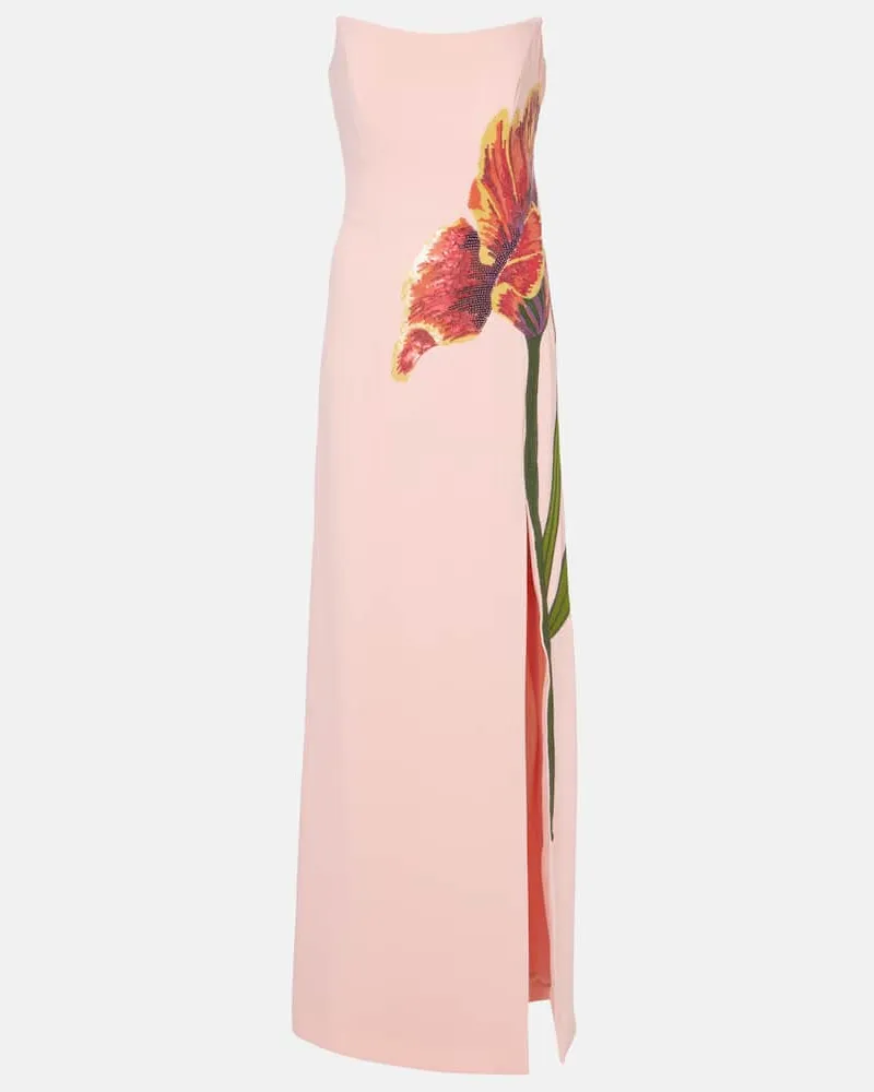 COSTARELLOS Robe Margita aus Crêpe Rosa