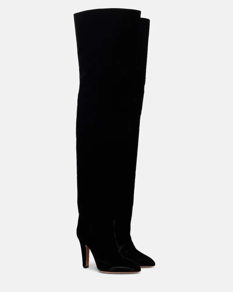 Paris Texas Overknee-Stiefel Elsa 100 aus Samt Schwarz