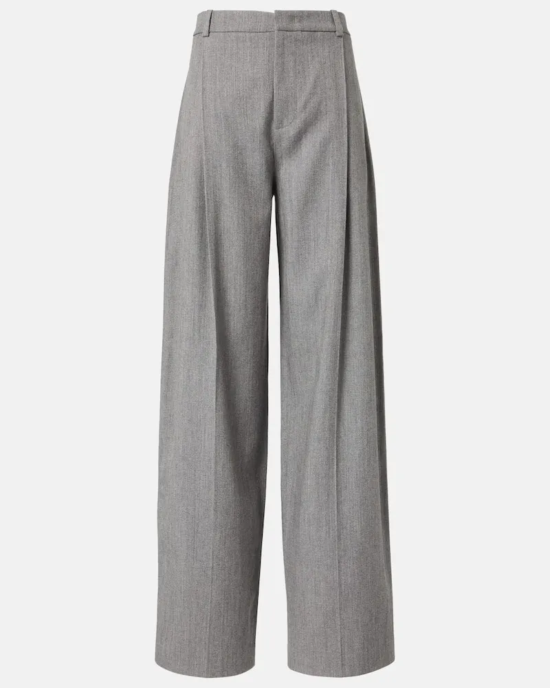 Vince Weite High-Rise-Hose aus Twill Grau