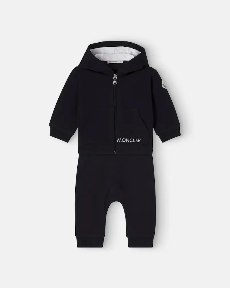 Moncler Baby Set aus Kapuzenjacke und Jogginghose Blau