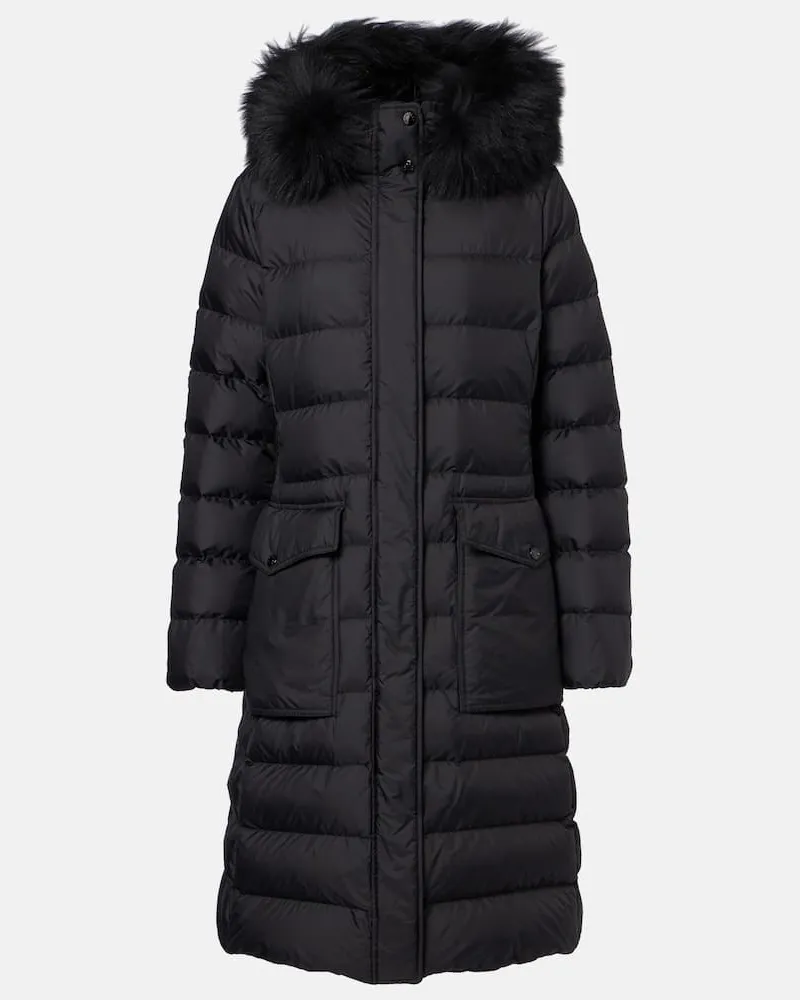 Moncler Daunenjacke mit Shearling Schwarz