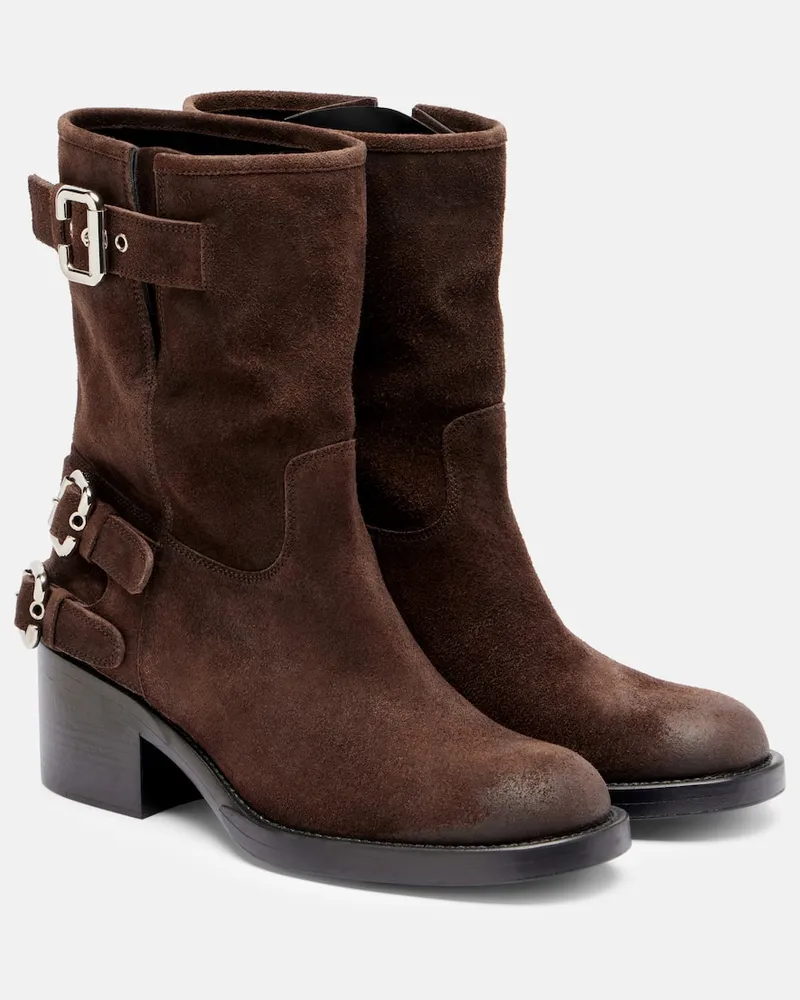 Chloé Chloé Biker Boots Dakota aus Veloursleder Braun