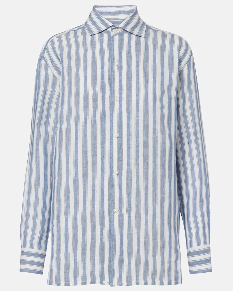 Ralph Lauren Hemd Capri aus Leinen Blau