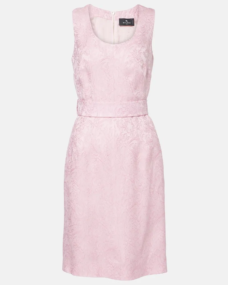 Etro Minikleid aus Jacquard Rosa