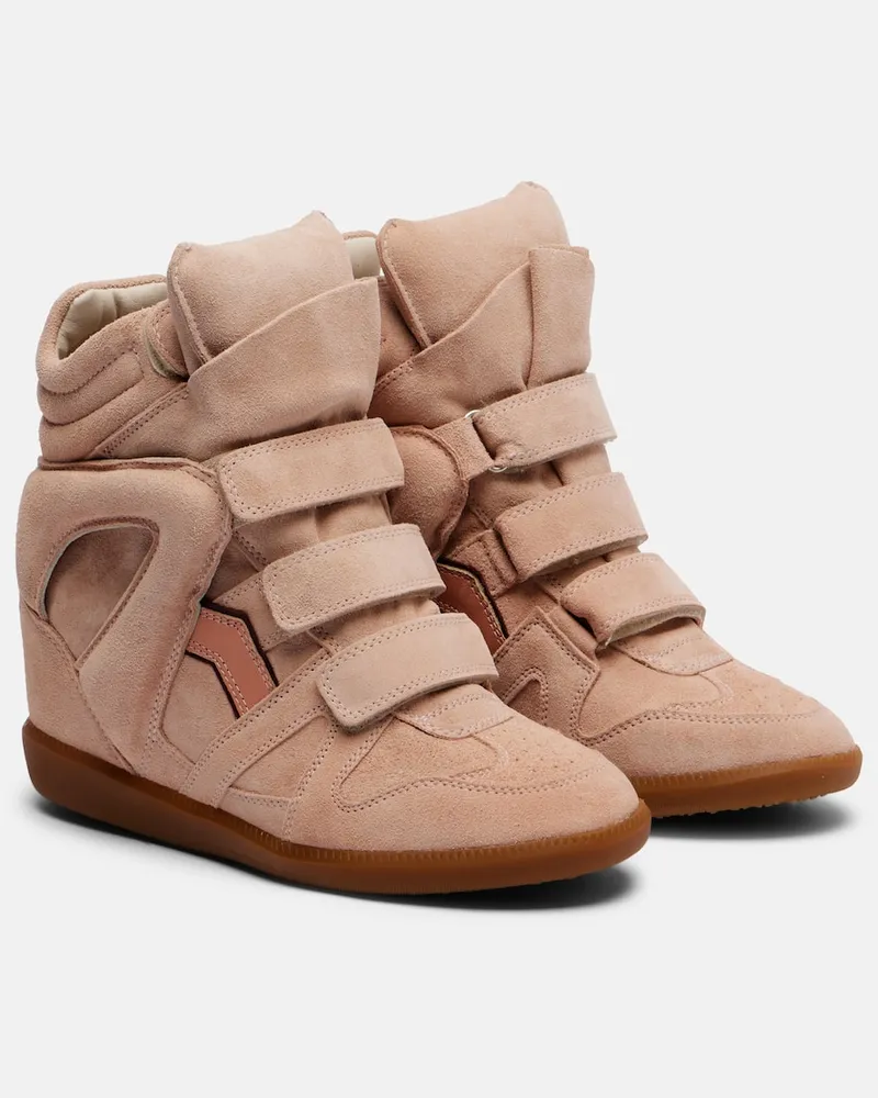 Isabel Marant High-Top Sneakers Bekett aus Veloursleder Beige