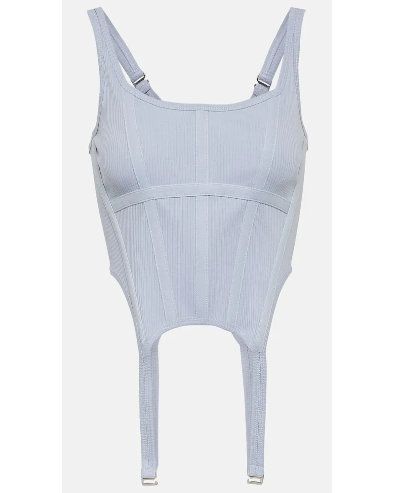Dion Lee Bustier-Top aus Baumwoll-Jersey Nude