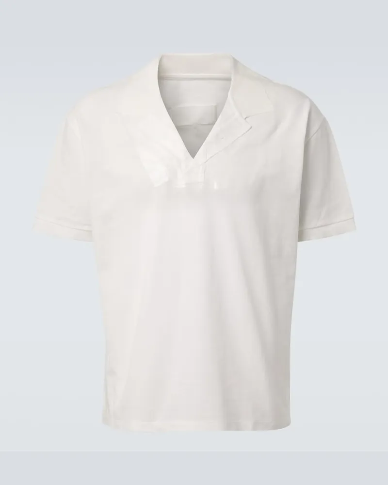 Maison Margiela Polohemd aus Baumwoll-Piqué Weiß