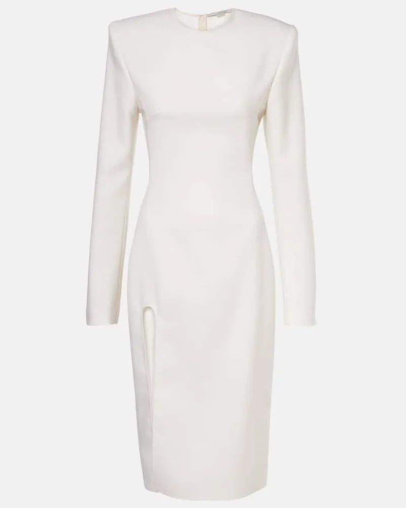 Stella McCartney Midikleid aus Wolle Weiß