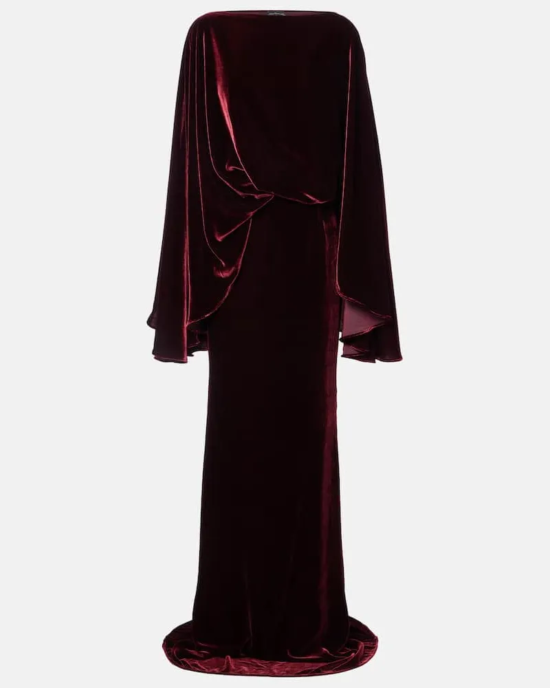 Taller Marmo Robe Musidora aus Samt Burgunderrot