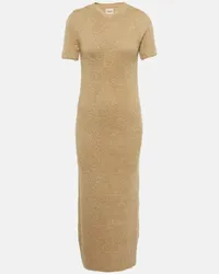 KHAITE Maxikleid Helen aus Seide und Kaschmir Beige