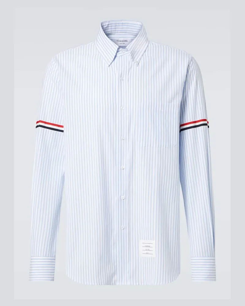 Thom Browne Hemd RWB Stripe aus Baumwolle Blau