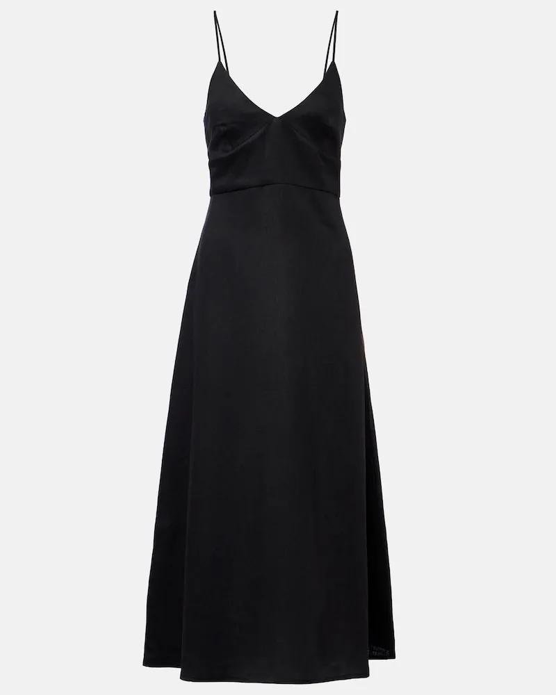 ASCENO Midikleid Ida aus Leinen Schwarz