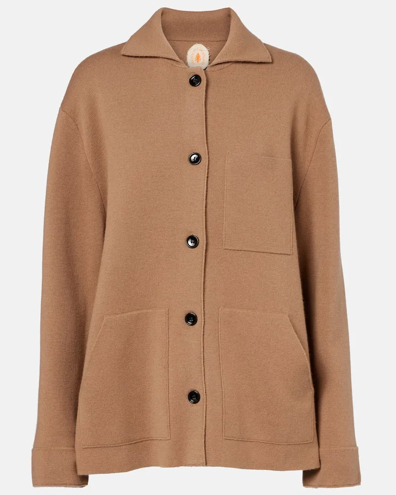 Jardin des Orangers Jacke aus Wolle und Kaschmir Braun
