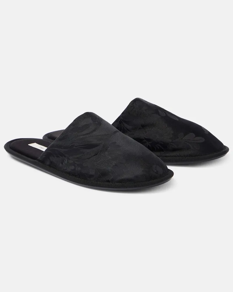 The Row Slippers Frances aus Jacquard Schwarz