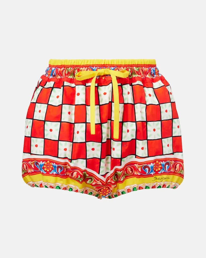 Dolce & Gabbana Bedruckte Shorts aus Baumwolle Multicolor
