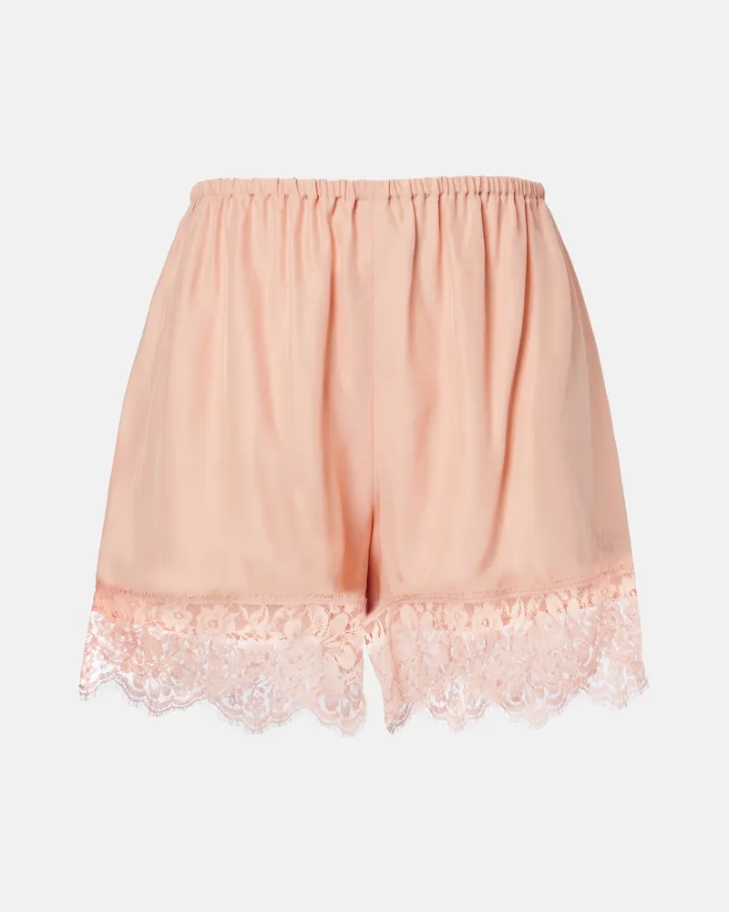 Stella McCartney Shorts aus Seide mit Spitze Rosa