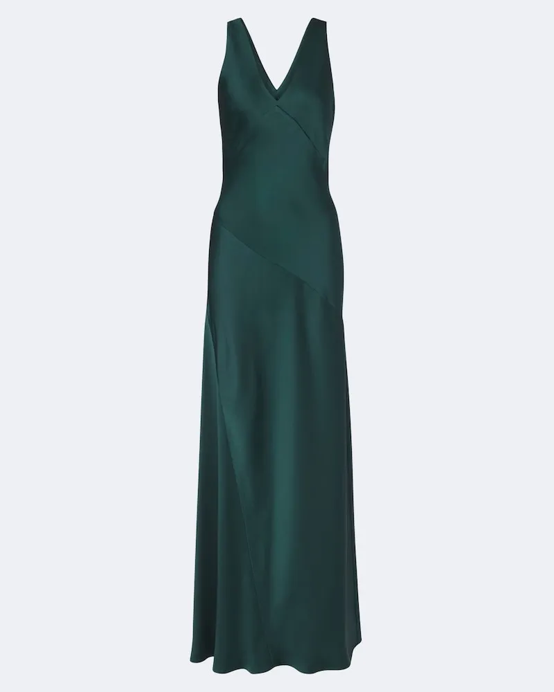 Max Mara Maxikleid Elegante aus Satin Grün