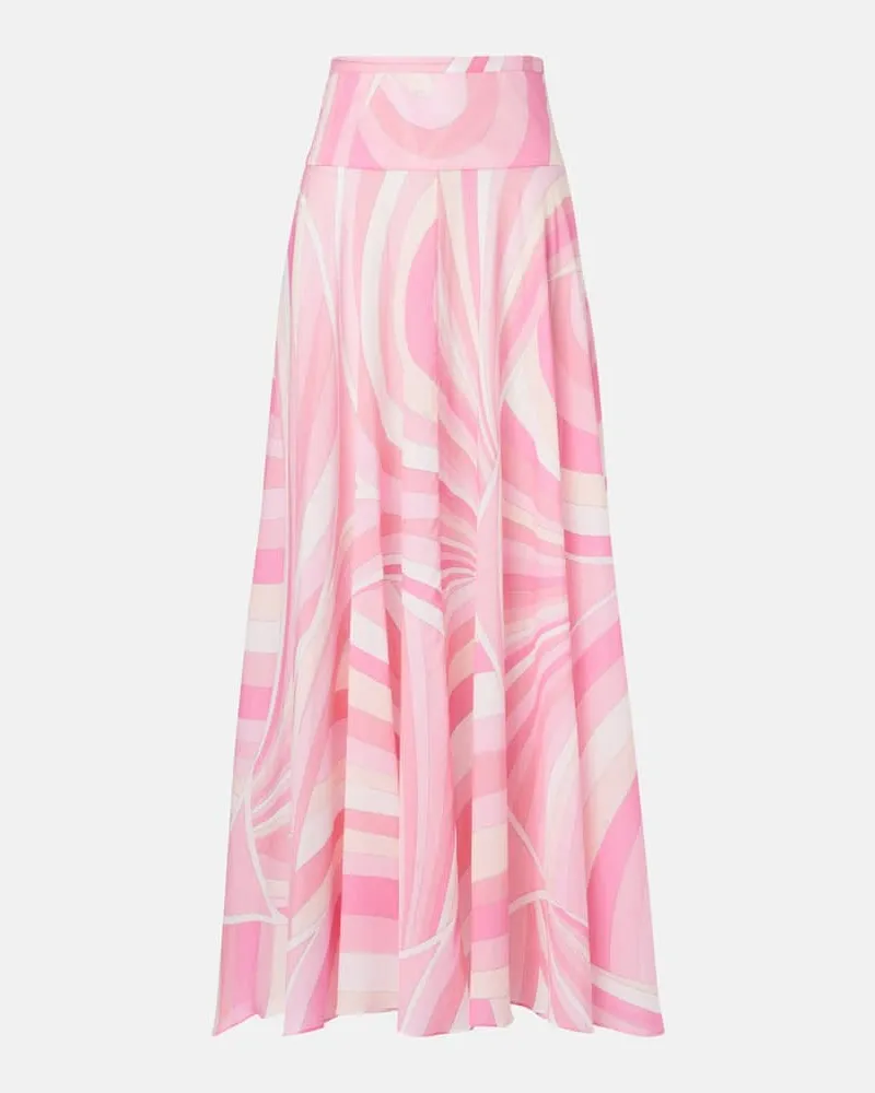 Emilio Pucci High-Rise-Maxirock Iride aus Baumwolle Multicolor