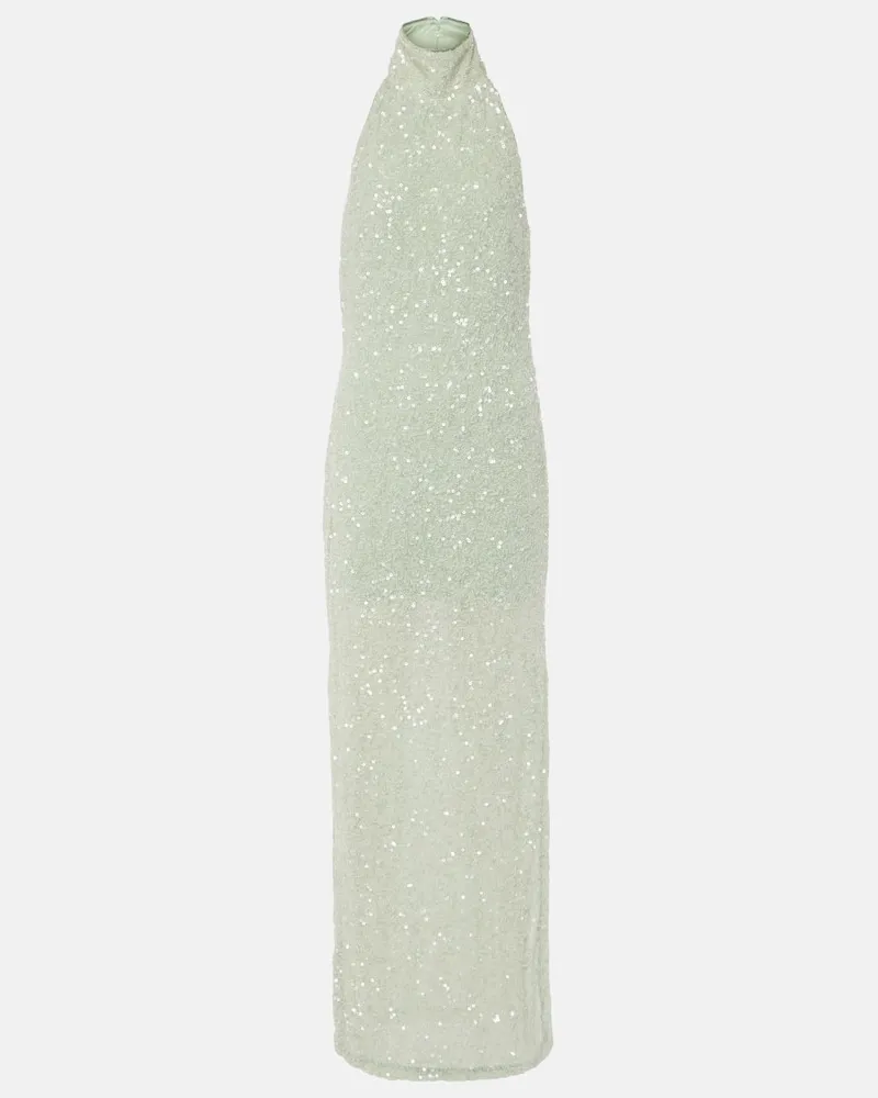 ROTATE Birger Christensen Robe mit Pailletten Grün