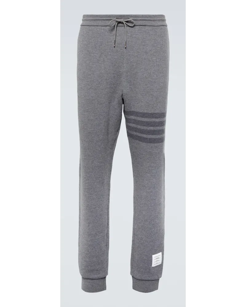 Thom Browne Jogginghose 4 Bar Aus Einem Wollgemisch Grau