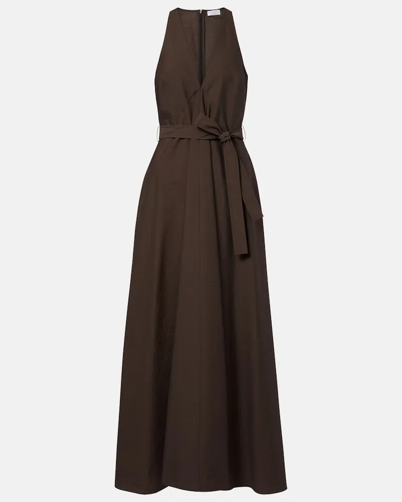 Brunello Cucinelli Maxikleid aus einem Baumwollgemisch Braun