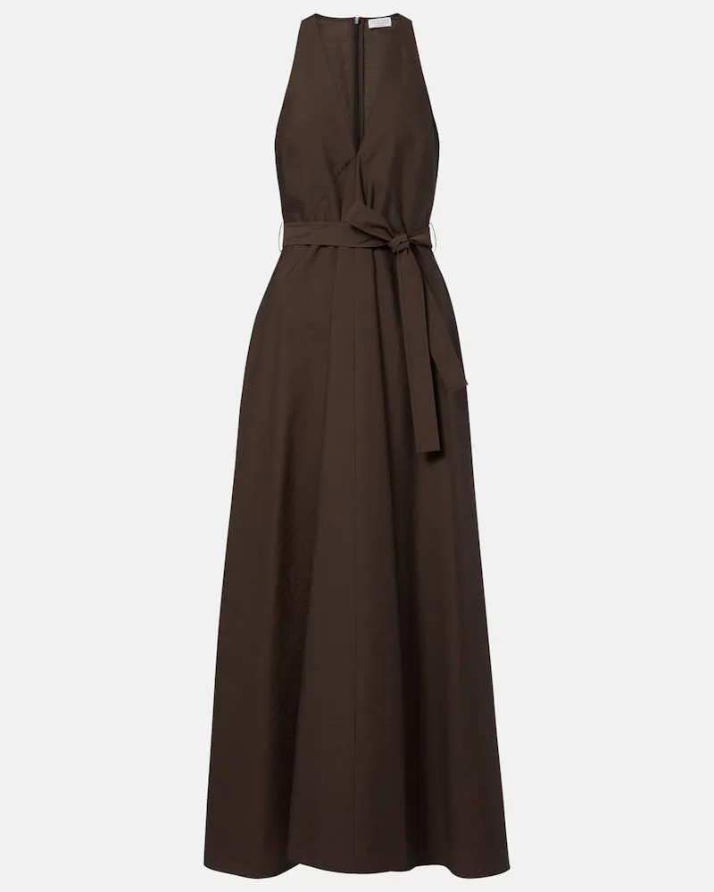 Brunello Cucinelli Maxikleid aus einem Baumwollgemisch Braun