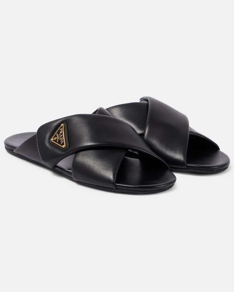 Prada Sandalen aus Leder Schwarz