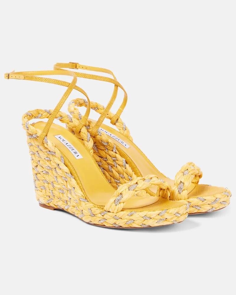 Aquazzura Espadrille-Wedges Costiera Crystal Gelb