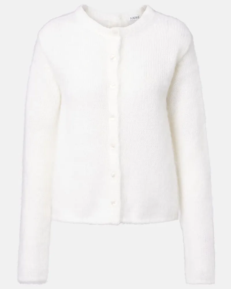 Loewe Cardigan aus einem Mohairgemisch Weiß