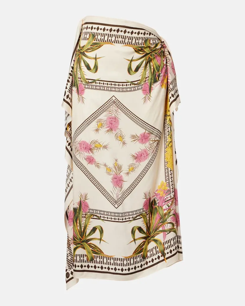 Blumarine Bedruckter Midirock aus Twill Multicolor