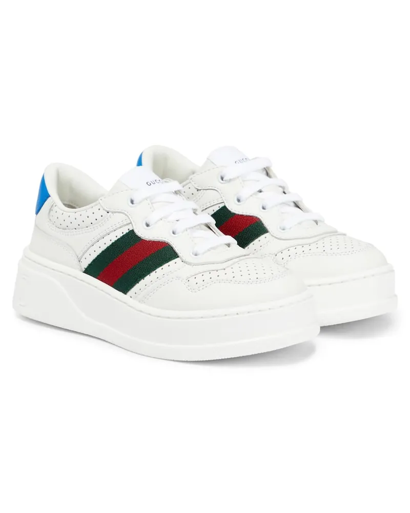 Gucci Sneakers Chunky B aus Leder Weiß