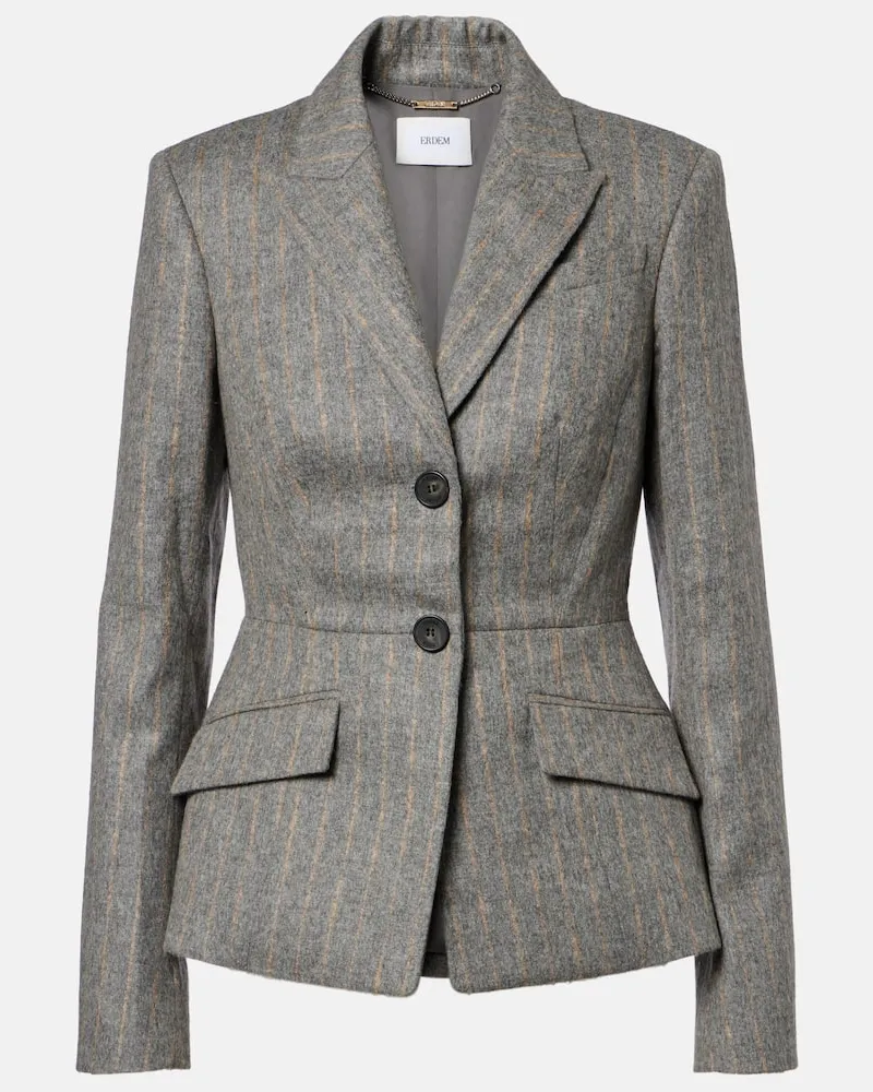 Erdem Blazer aus Wolle und Mohair Grau