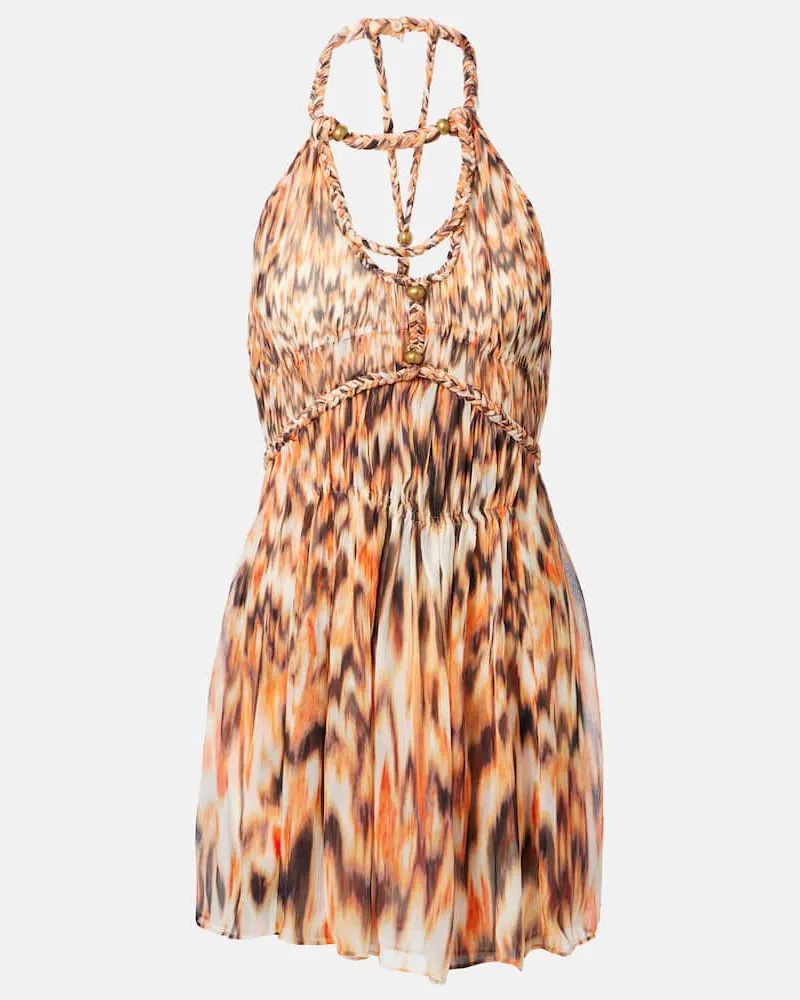 Isabel Marant Bedrucktes Minikleid Rozilda aus Seide Multicolor