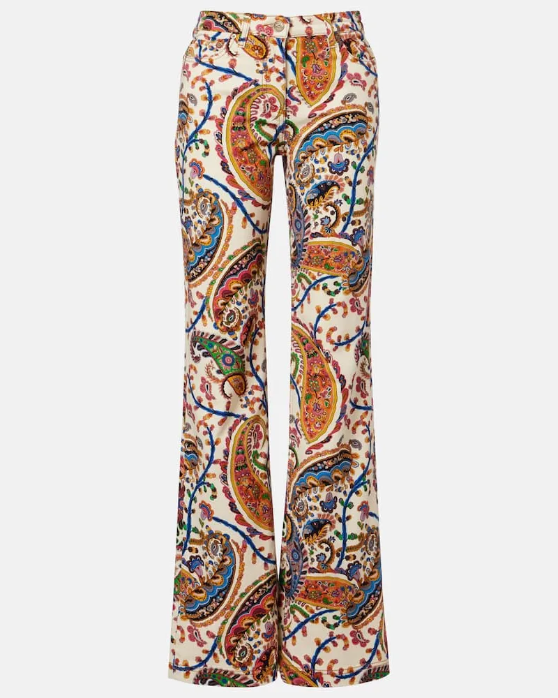 Etro High-Rise Flared Jeans Blau