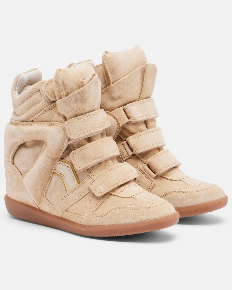 Isabel Marant High-Top Sneakers Bekett aus Veloursleder Beige