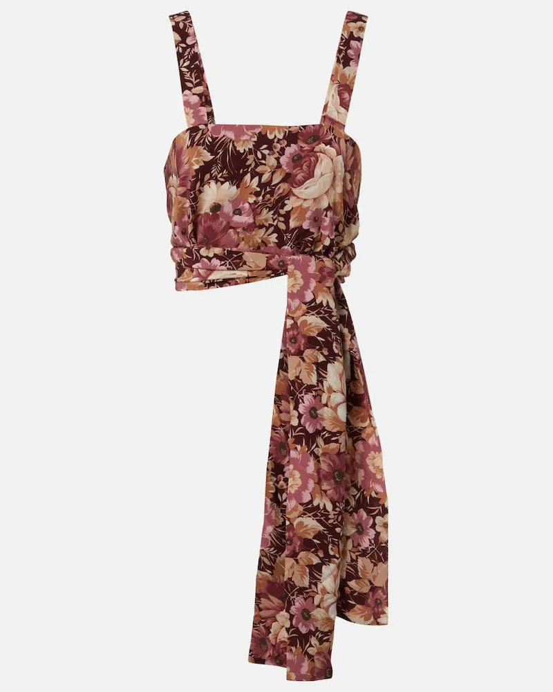 Chloé Chloé Cropped-Top aus Crêpe de Chine aus Seide Pink