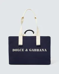 Dolce & Gabbana Tote aus Canvas mit Leder Blau